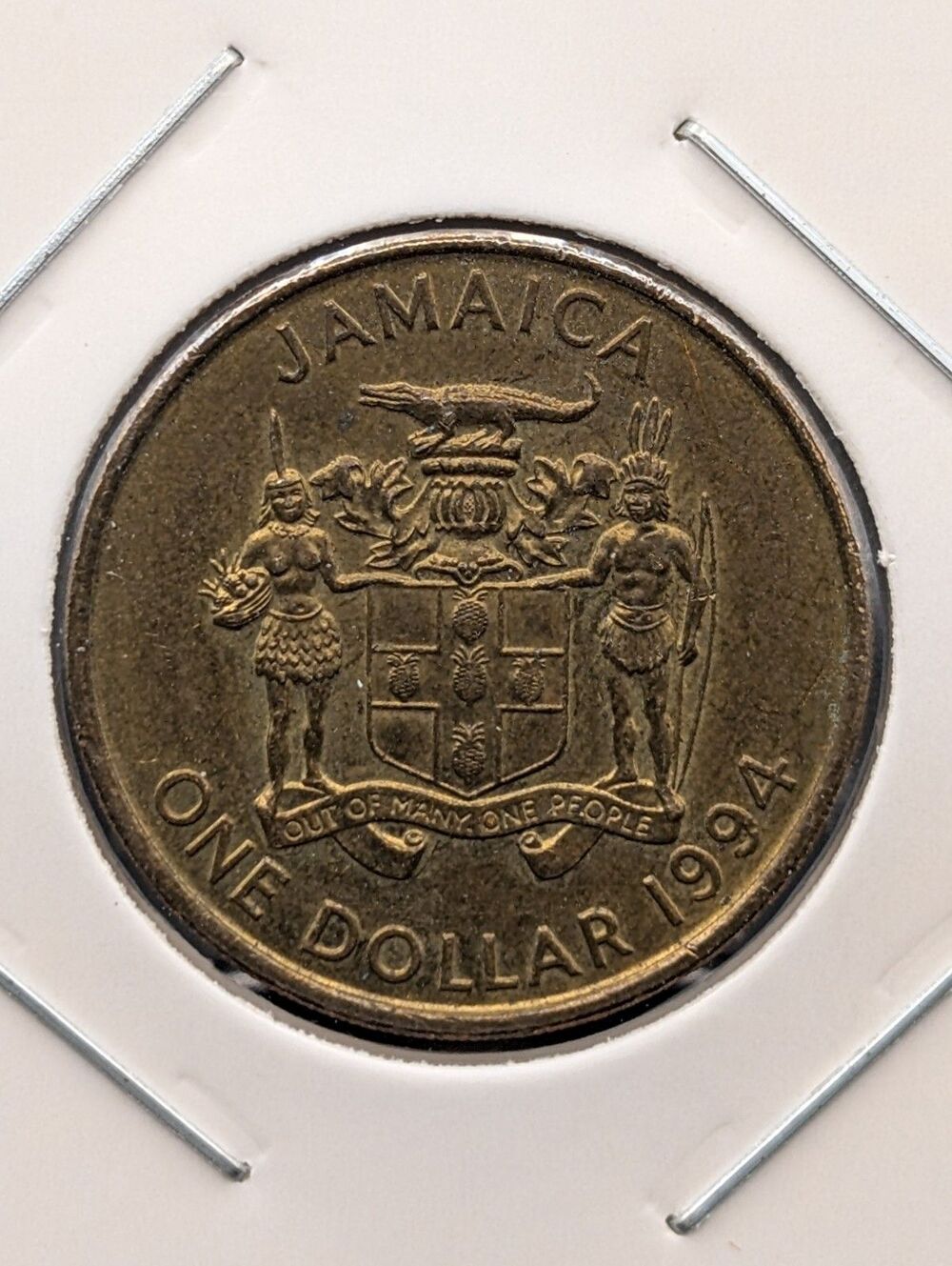 1994 Jamaica One Dollar – Coat of Arms – Circulated Caribbean Coin